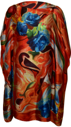 Rochie tip poncho T dama Dacali portocaliu/albastru one size 