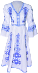 Rochie traditionala dama IMRA 2 marime M alb 