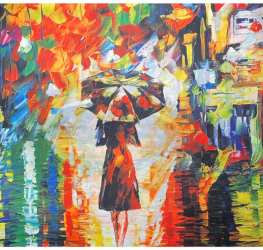 Esarfa patrata FP dama Dacali rosu/ albastru 70x70 cm