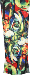 Esarfa tip sal doua fete pictata multicolor Dacali matase verde 02 