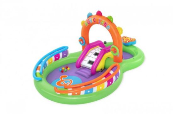 Piscina gonflabila pentru copii de joaca cu tobogan 295x190x137 cm Bestway Sing n Splash