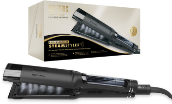 Placa de indreptat parul cu aburi Hot Tools Steamstyler Pro Artist Black Gold collection 38 mm 6 trepte de temperatura 3 setari de aburi 