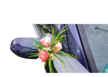 Aranjament floral oglinzi masini rosu 30 x 30 cm trandafiri 