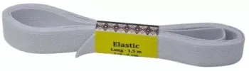 Banda elastica croitorie 1.5 m lungime 2 cm latime alb model simplu 