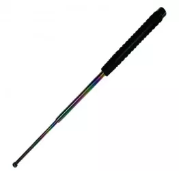 Baston telescopic din otel fade 66 cm 3 sectiuni husa cutie maner cauciuc 