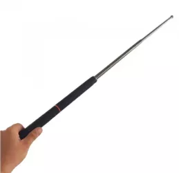 Baston telescopic profesional din otel 96 cm 3 sectiuni husa cutie maner cauciuc 