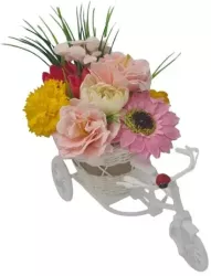 Bicicleta aranjament floral trandafiri Cosulet cu flori flori de sapun model multicolor 30x17x15 cm Dalimag