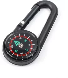 Breloc Busola cu Carabina Plastic 7 cm Negru 
