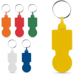 Breloc in forma de moneda pentru carucior de supermarket inel metal 