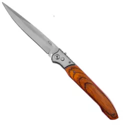 Briceag Automat Lama Stilet 31 cm Argintiu Maner Lemn 
