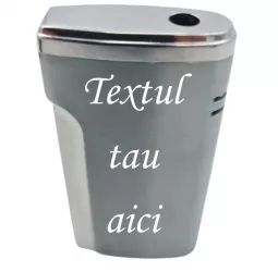 Bricheta Metalica Personalizata cu Textul Tau Gaz Antivant Cutie Gri 