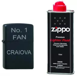 Bricheta Neagra Gravata No.1 FAN Craiova si Lichid Zippo 