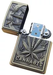Bricheta Tip Zippo 3D Relief Metalica Cannabis 