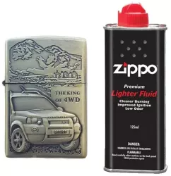 Bricheta Tip Zippo 3D Relief Metalica King of 4wd si Lichid Zippo 125 ml M1 
