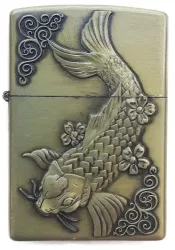 Bricheta Tip Zippo 3D Relief Metalica Pescuit P1 