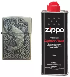 Bricheta Tip Zippo 3D Relief Metalica Peste si Lichid Zippo 125 ml P2 