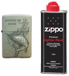Bricheta Tip Zippo 3D Relief Metalica Peste si Lichid Zippo 125 ml P3 