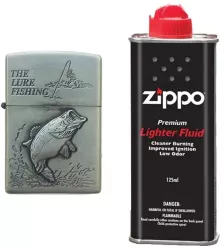 Bricheta Tip Zippo 3D Relief Metalica Peste si Lichid Zippo 125 ml P4 