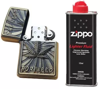 Bricheta Tip Zippo 3D Relief Metalica The Need For Weed Lichid Zippo 125 ml 