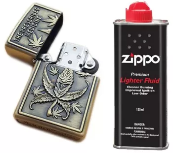 Bricheta Tip Zippo 3D Relief Metalica The Prescribed Weed Lichid Zippo 125 ml 
