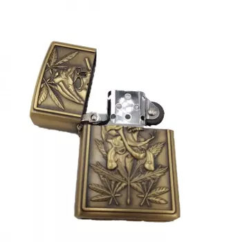 Bricheta Tip Zippo 3D Relief Metalica Weed 3 