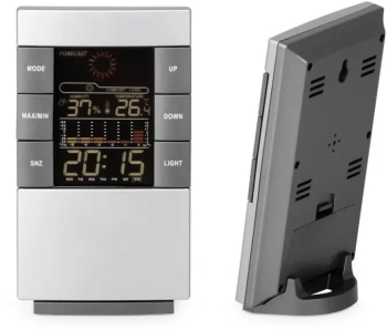 Ceas de birou cu 12 sau 24 de ore alarma calendar termometru higrometru si display color 
