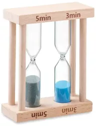 Clepsidra din lemn cu 2 timpi 3 si 5 minute 7x9x3 cm 