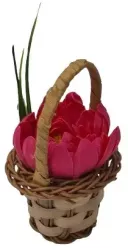 Cosulet aranjament floral trandafiri Cosulet cu flori flori de sapun model floare de nufar 30x17x15 cm 