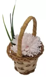 Cosulet aranjament floral trandafiri Cosulet cu flori flori de sapun model garoafa 30x17x15 cm 