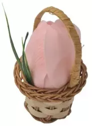 Cosulet aranjament floral trandafiri Cosulet cu flori flori de sapun model lalea 30x17x15 cm 