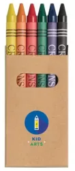 Cutie de carton cu sase creioane colorate 