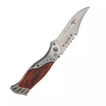 Cutit briceag automat cu buton Dalimag 21 cm lemn husa 