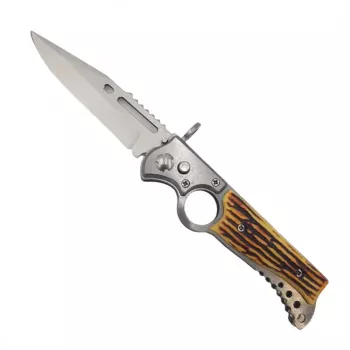 Cutit briceag inel automat Dalimag 16 cm imitatie os husa