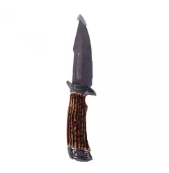 Cutit de Vanatoate din Otel Inoxidabil Model Scoarta Copac Husa cu Prindere Curea Textila 31 cm 
