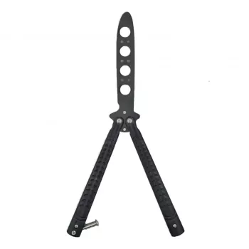 Cutit fluture Butterfly Balisong 22 cm negru fara tais de antrenament model sageata 