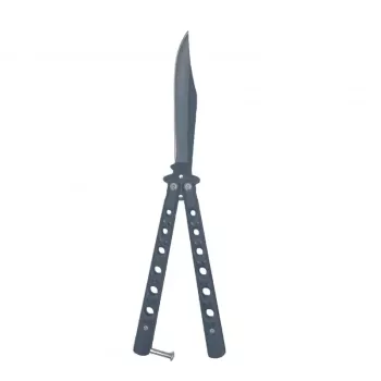 Cutit fluture Butterfly Balisong 24 cm mode gauri fantoma culoare negru 