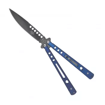 Cutit fluture cu tais 22 cm albastru gauri 