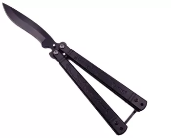 Cutit Fluture cu Tais Model Dragon Lama Curbata 22 cm Negru 