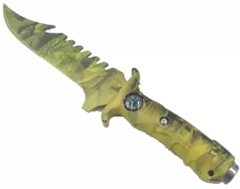 Cutit Vanatoare Model Camuflaj Busola Husa Material Textil 30 cm Verde 