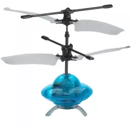 Elicopter mini de jucarie model ufo controlabil cu mana albastru 