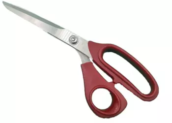 Foarfeca Profesionala de Tuns Otel Inoxidabil Maner Curbat 24 cm Rosie 
