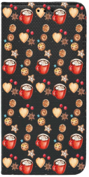 Husa Magnet Book Compatibila Cu Realme 12 Pro Xmas Flip Cover Negru FLB 343 