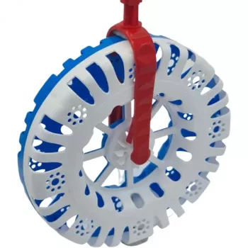 Jucarie interactiva roata zornaitoare 15 x 40 cm alb/albastru 