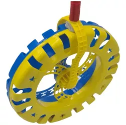 Jucarie interactiva roata zornaitoare 20 x 40 cm galben/albastru 