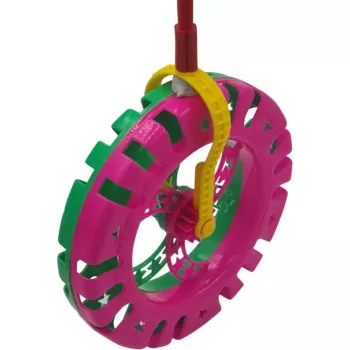 Jucarie interactiva roata zornaitoare 20 x 40 cm roz/verde 