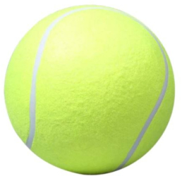 Jucarie pentru caini minge de tenis gigantica 24 cm Polyester Cauciuc Alb Galben 