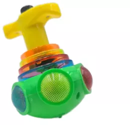 Jucarie Titirez Automat Muzica Joc de Lumini Model Nava Extraterestrii Multicolor 