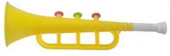 Jucarie trompeta zgomot de trompeta galben 30 x 10 cm Dalimag 