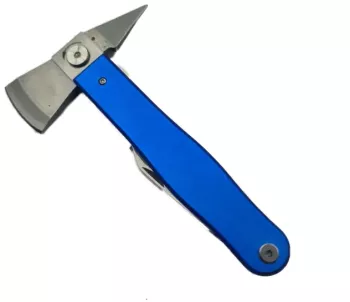 Mini Toporas cu Cap Rotativ Multifunctional Prindere Curea Husa 16 cm Albastru 