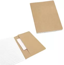 Notepad A5 cu 80 de pagini reciclate liniate si coperta de carton cu buzunar interior